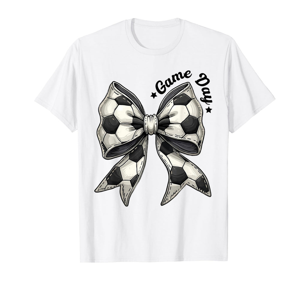 Game Day Soccer Bow Coquette Sports T-Shirt - Unique Graphic for Adults