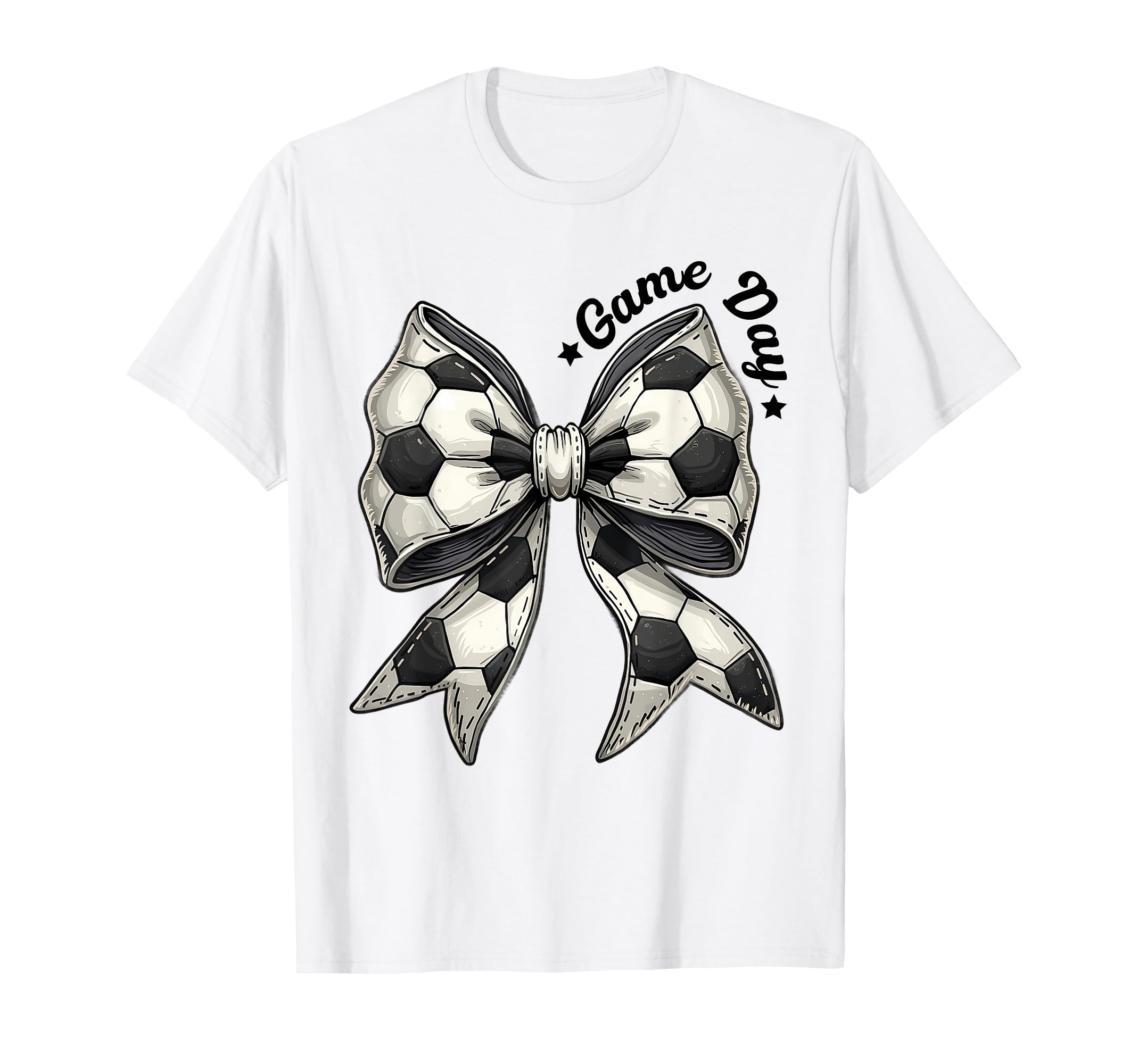 Game Day Soccer Bow Coquette Sports T-Shirt - Unique Graphic for Adults
