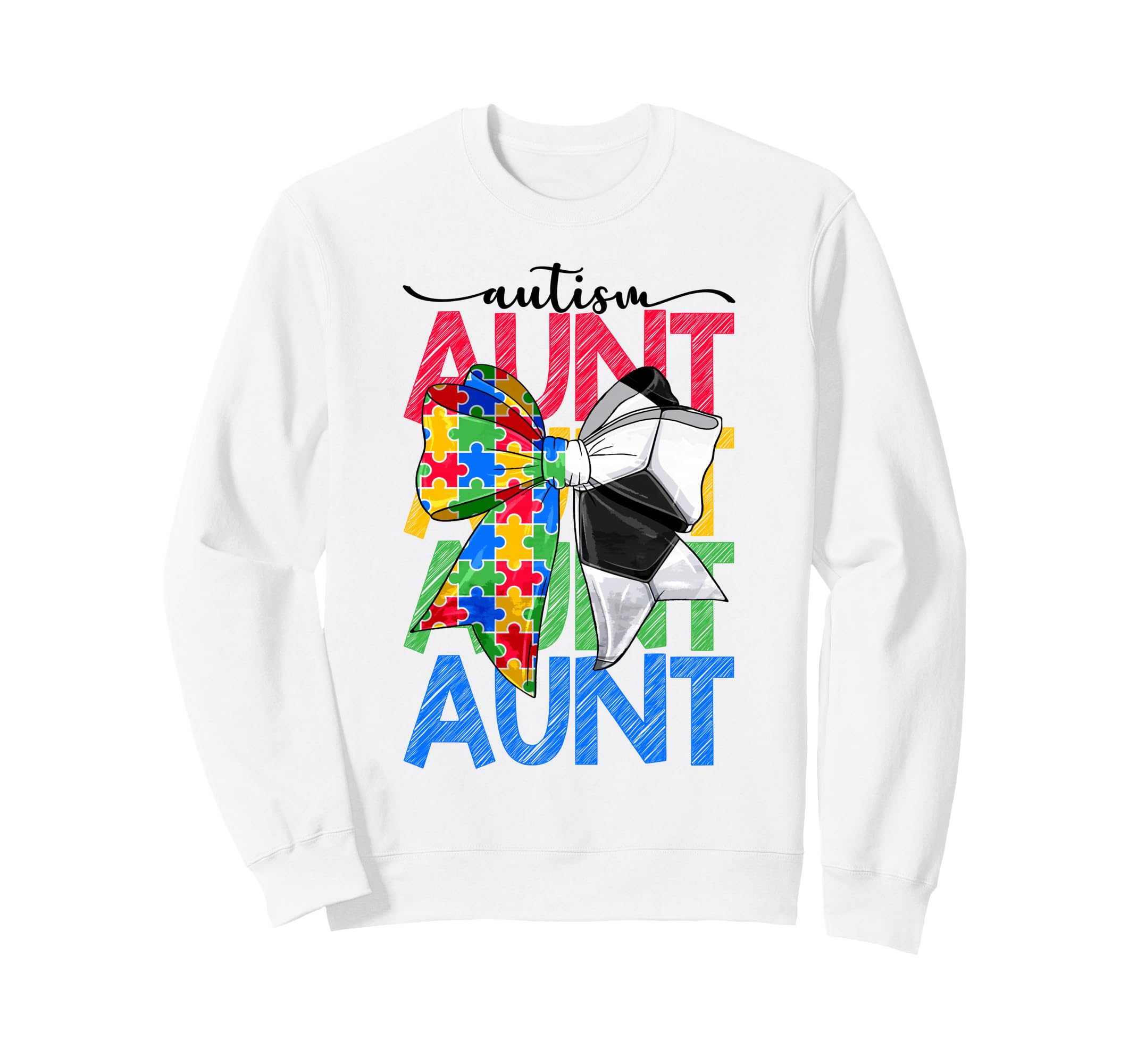 Autism Aunt Autism Awareness Sweatshirt - Trendy Graphic for Adults