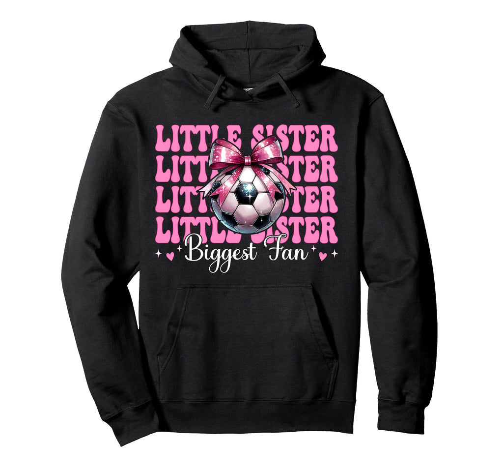 Soccer Sister Soccer Coquette Little Hoodie - Aesthetic Graphic Unisex