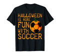 Halloween Soccer Player Ball Pumpkin Team T-Shirt - Trendy Graphic Unisex