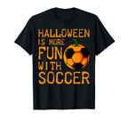 Halloween Soccer Player Ball Pumpkin Team T-Shirt - Trendy Graphic Unisex