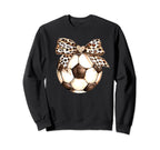 Leopard Ribbon Bow Soccer Football Sweatshirt - Graphic Print for Adults