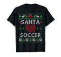 Santa Loves Soccer Funny Ugly T-Shirt - Graphic Print Unisex