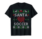Santa Loves Soccer Funny Ugly T-Shirt - Graphic Print Unisex