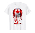 Canadian Flag Soccer Ball Drip Canada Pride T-Shirt - Graphic Print Unisex