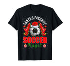 Funny Santas Favorite Soccer Player T-Shirt - Graphic Print for Adults