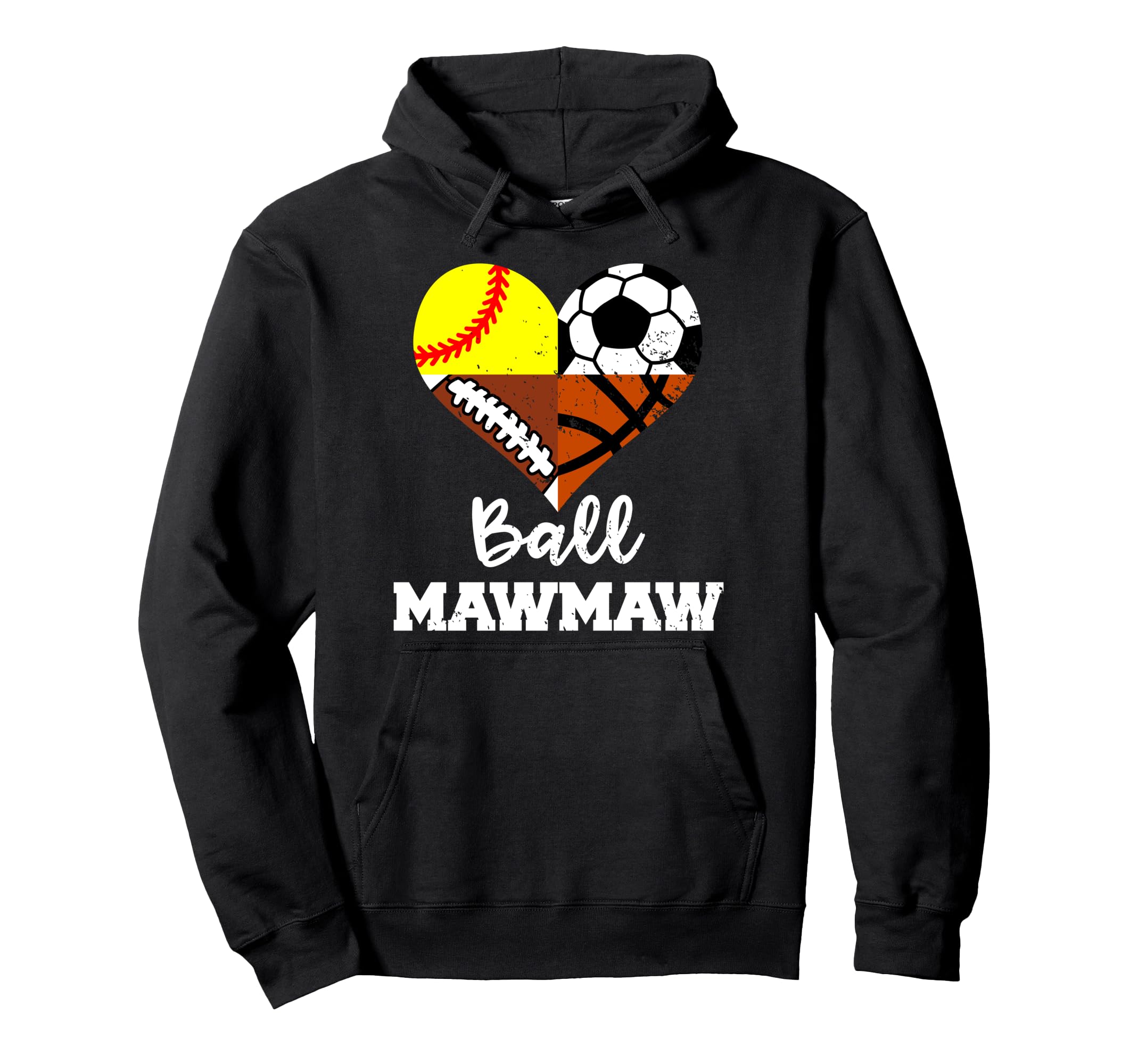 Ball Mawmaw Soccer Football Softball Hoodie - Trendy Graphic Unisex