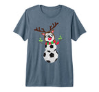 Soccer Balls Snowman Winter Sports T-Shirt - Custom Art Print for Adults