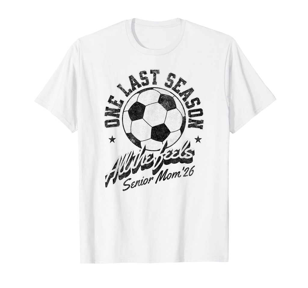 Soccer Senior Mom 2026 Distressed T-Shirt - Aesthetic Graphic for Adults