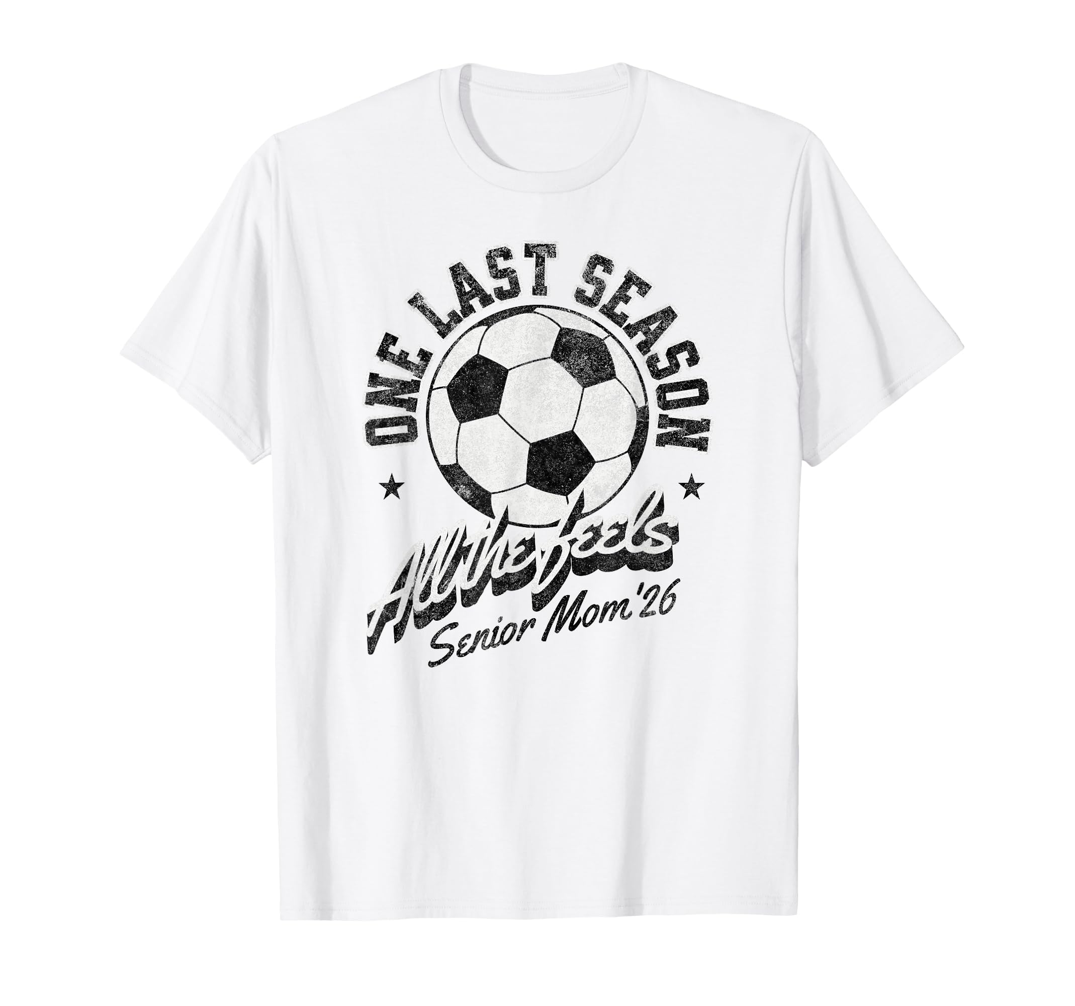 Soccer Senior Mom 2026 Distressed T-Shirt - Aesthetic Graphic for Adults
