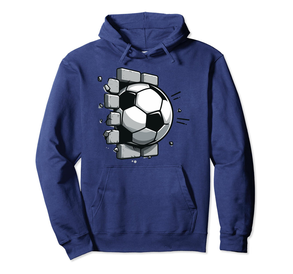 Soccer Ball Break Wall Soccer Sports Hoodie - Trendy Graphic for Adults