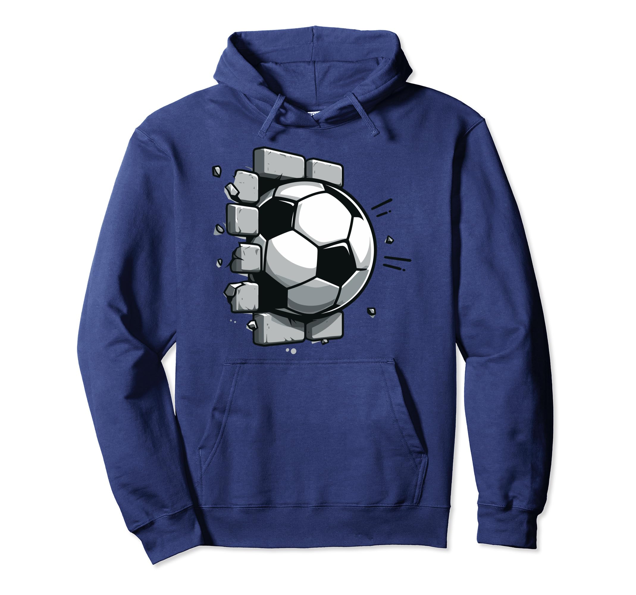 Soccer Ball Break Wall Soccer Sports Hoodie - Trendy Graphic for Adults