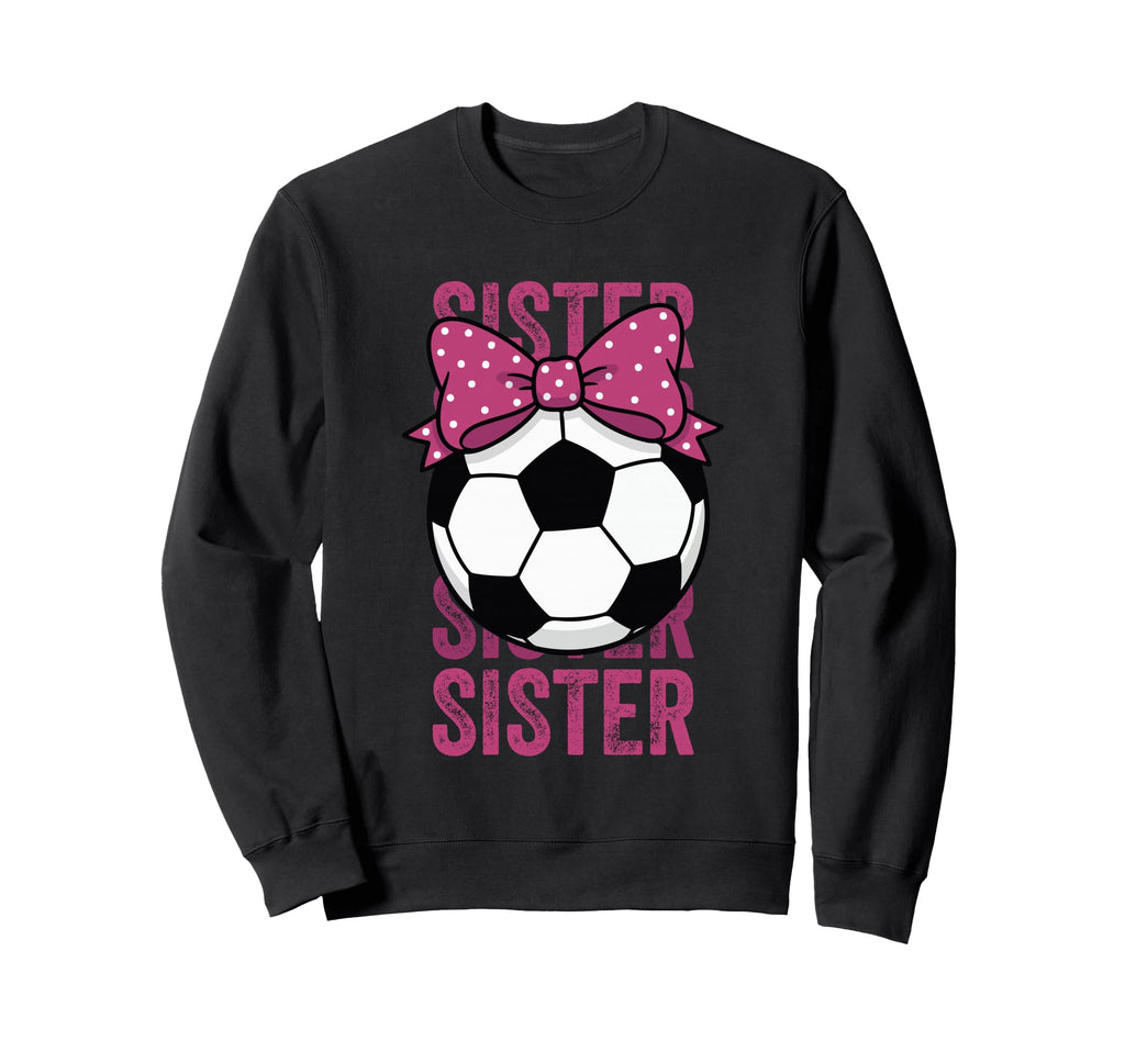 Soccer Sister Ball Coquette Bow Sweatshirt - Aesthetic Graphic for Adults