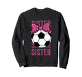 Soccer Sister Ball Coquette Bow Sweatshirt - Aesthetic Graphic for Adults