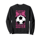 Soccer Sister Ball Coquette Bow Sweatshirt - Aesthetic Graphic for Adults