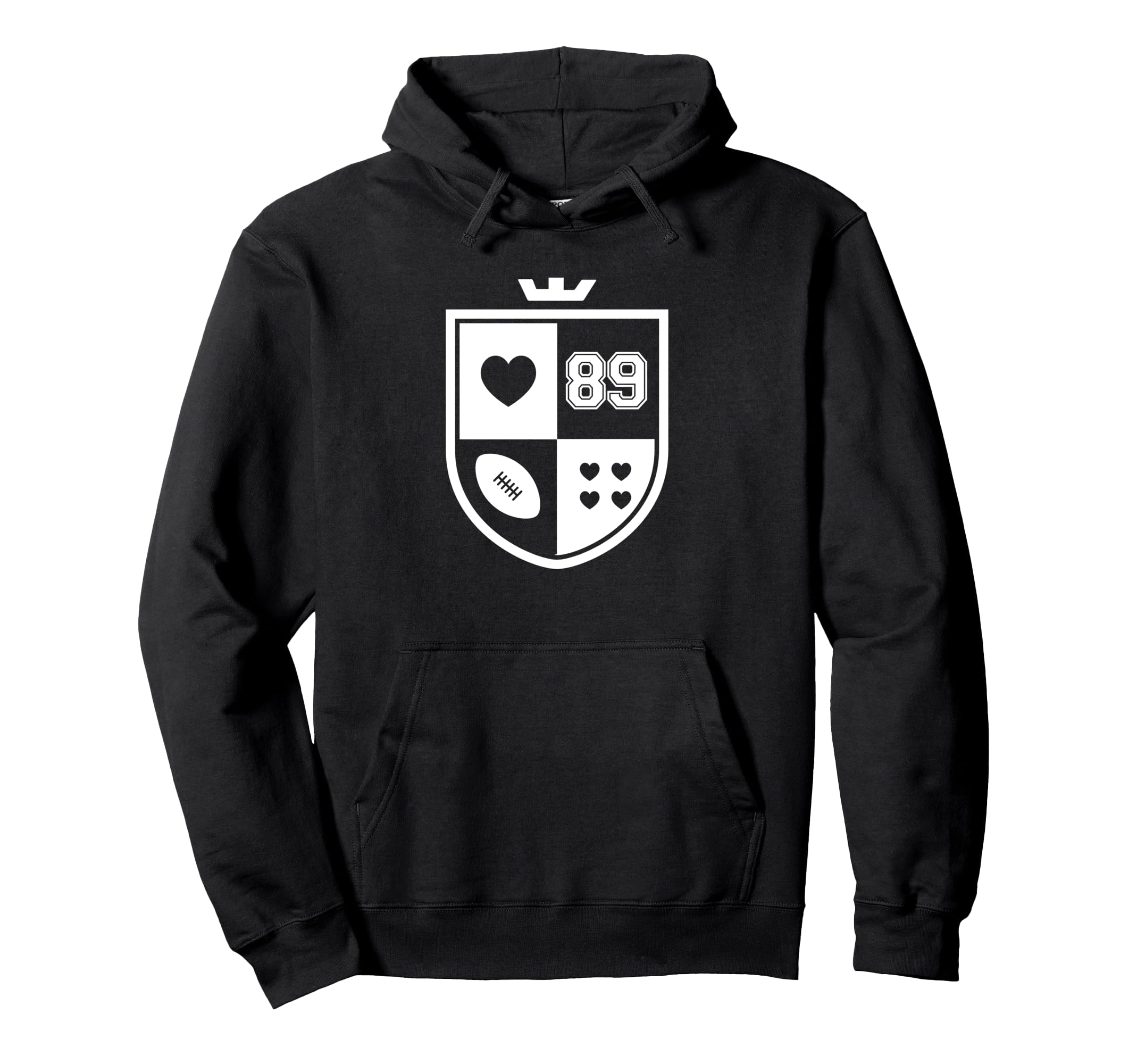 I Love Football I Heart Football Funny Hoodie - Graphic Print Unisex
