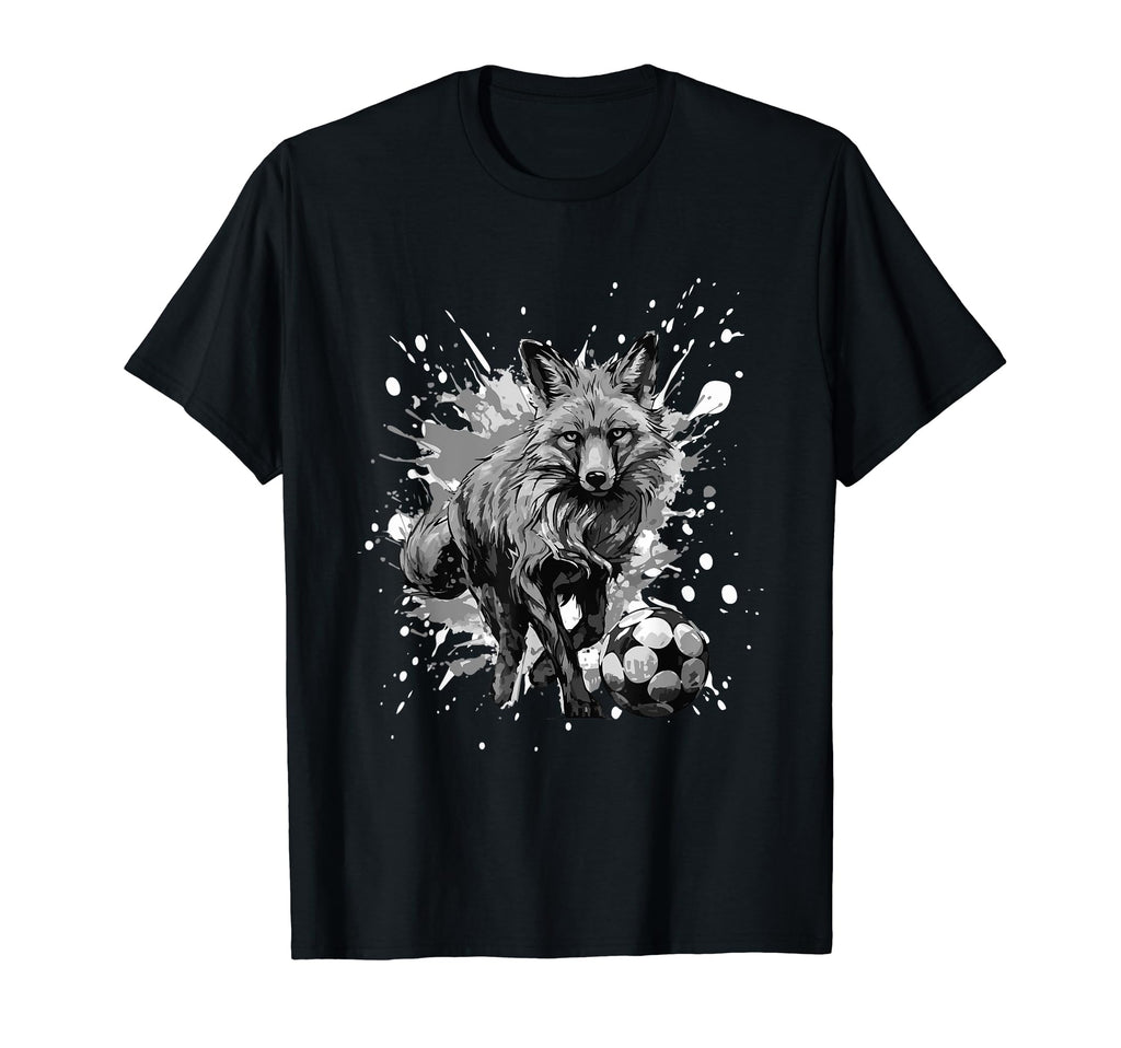 Fox Playing Soccer Sports Team T-Shirt - Fun Novelty Design for Adults