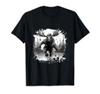 Moose Playing Soccer Sports Team T-Shirt - Casual Everyday Wear Unisex