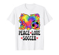 Peace Love Soccer Lover 60S 70S T-Shirt - Aesthetic Graphic Men Women