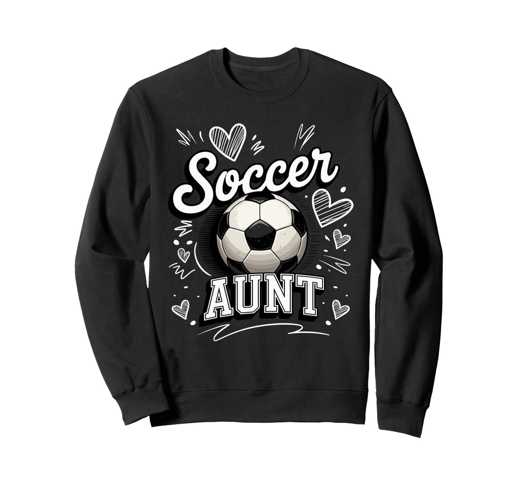 Soccer Aunt Heart Football Game Day Sweatshirt - Streetwear Style Unisex
