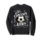 Soccer Aunt Heart Football Game Day Sweatshirt - Streetwear Style Unisex