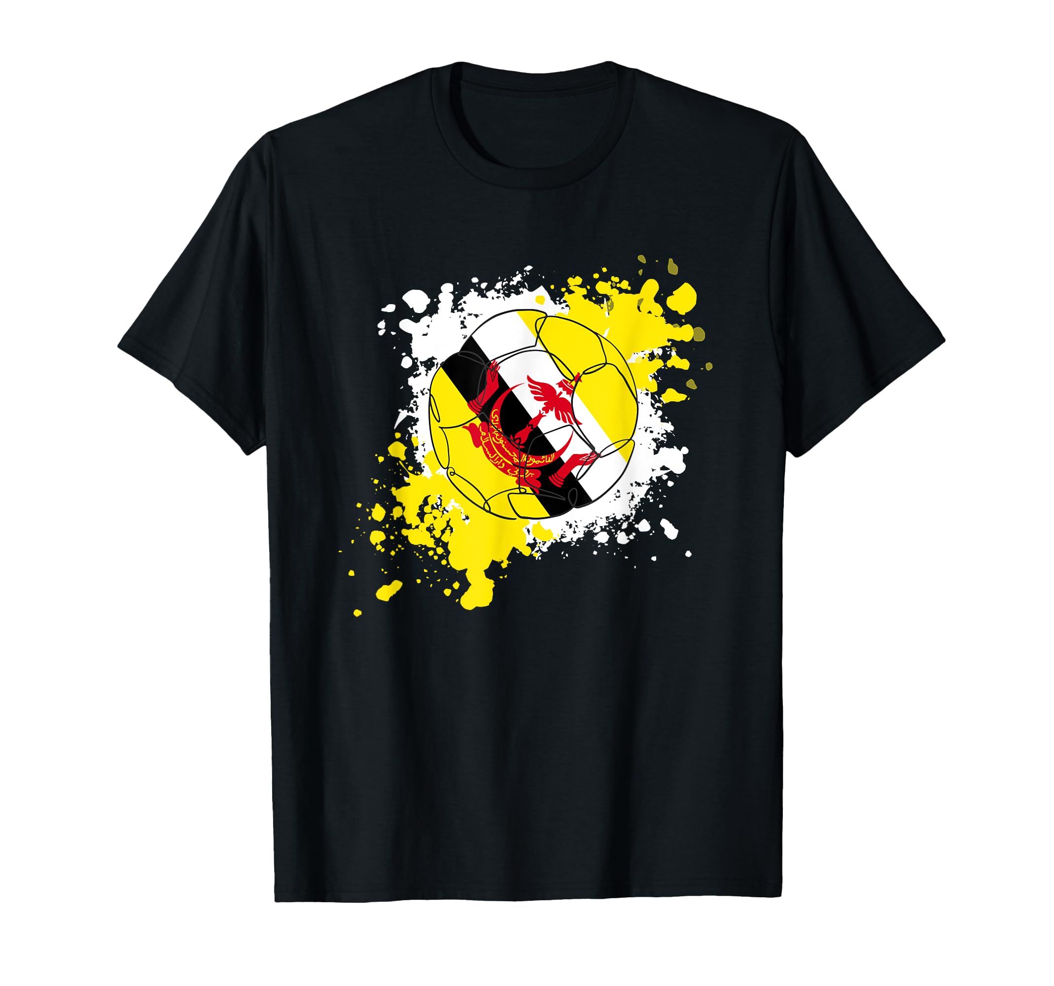 Soccer Ball Flag Brunei T-Shirt - Novelty Apparel for Adults