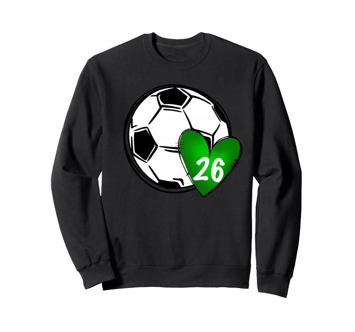 Womens Custom Soccer Mom 26 Heart Sweatshirt - Streetwear Style Men Women