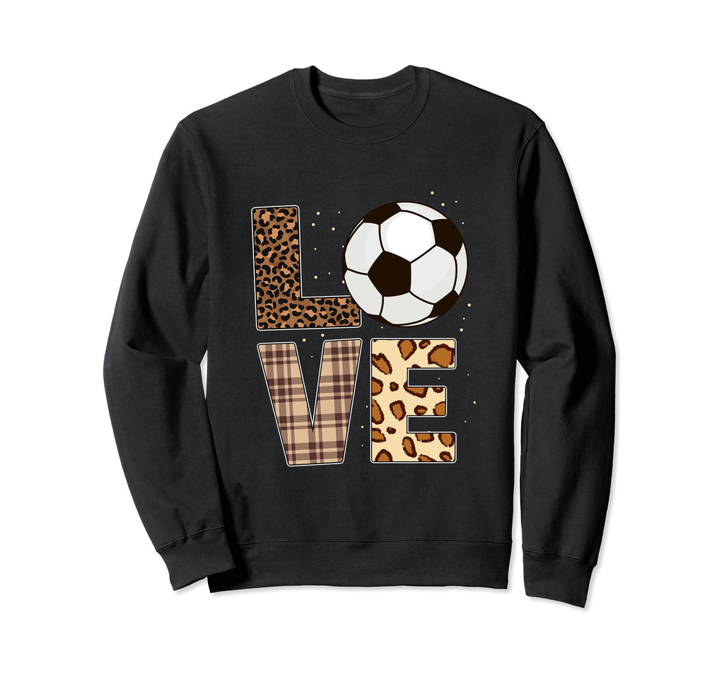 Soccer Player Love Soccer Leopard Sweatshirt - Unique Graphic Men Women