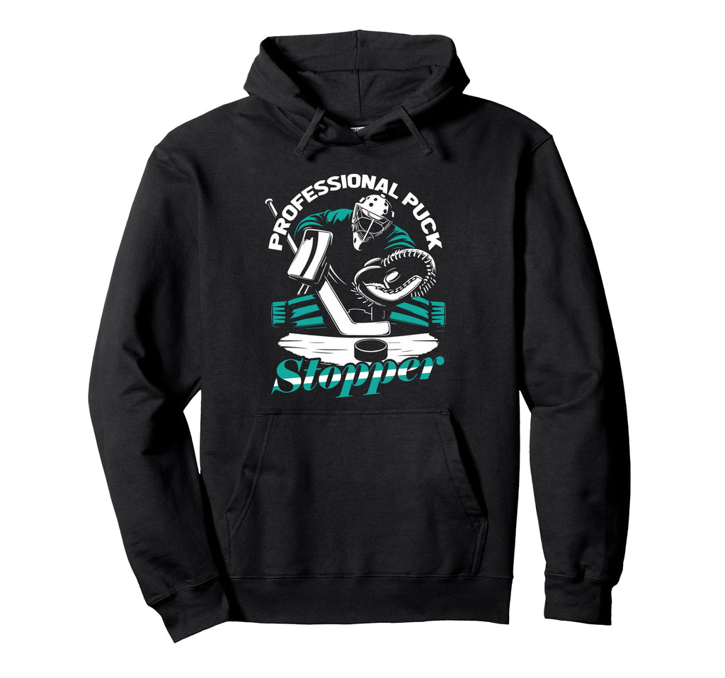 Goalie Puck Goalkeeper Ice Hockey Puck Hoodie - Trendy Graphic Unisex