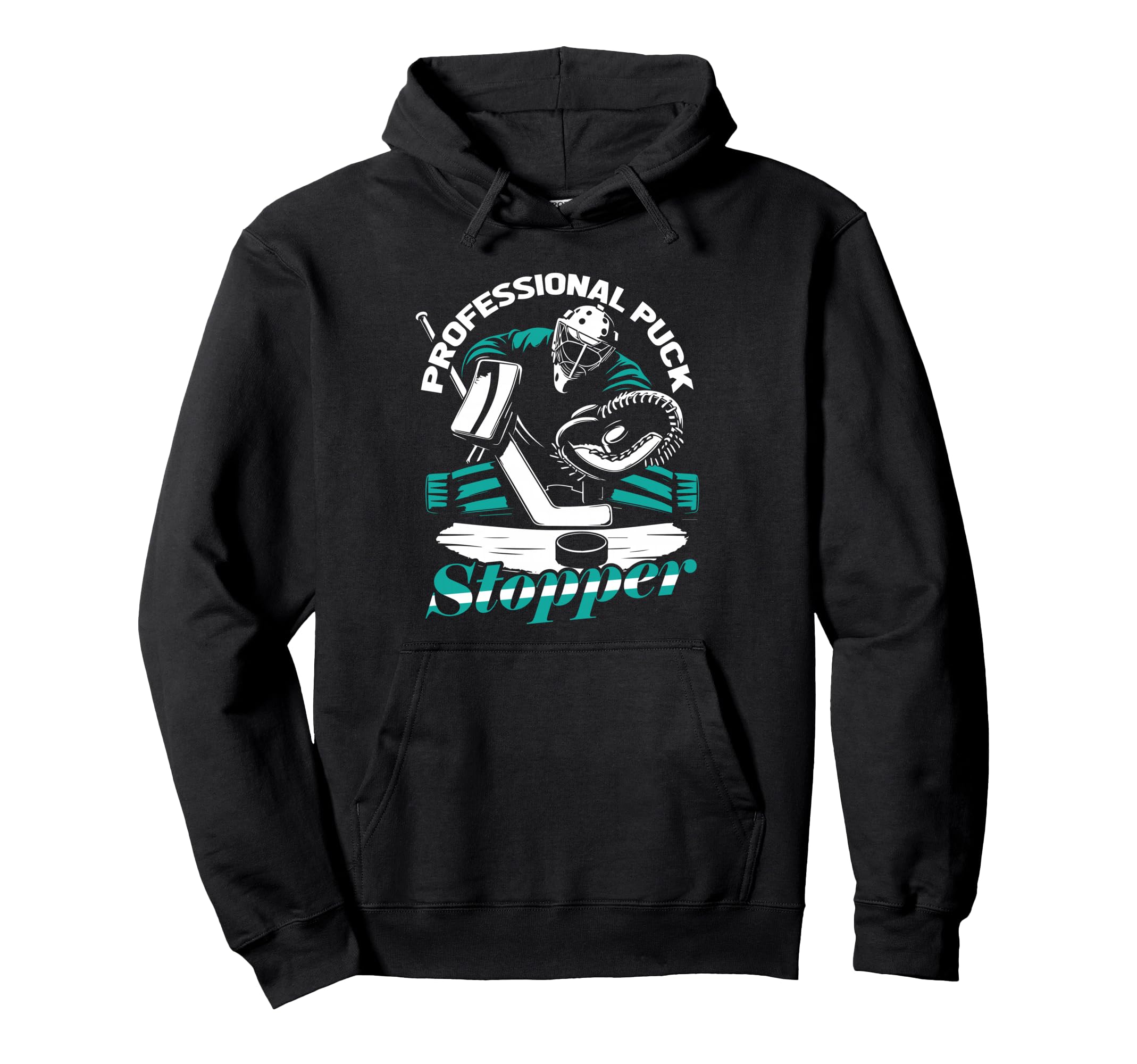 Goalie Puck Goalkeeper Ice Hockey Puck Hoodie - Trendy Graphic Unisex