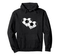 Double Heart Soccer Football Fan Hoodie - Streetwear Style Unisex