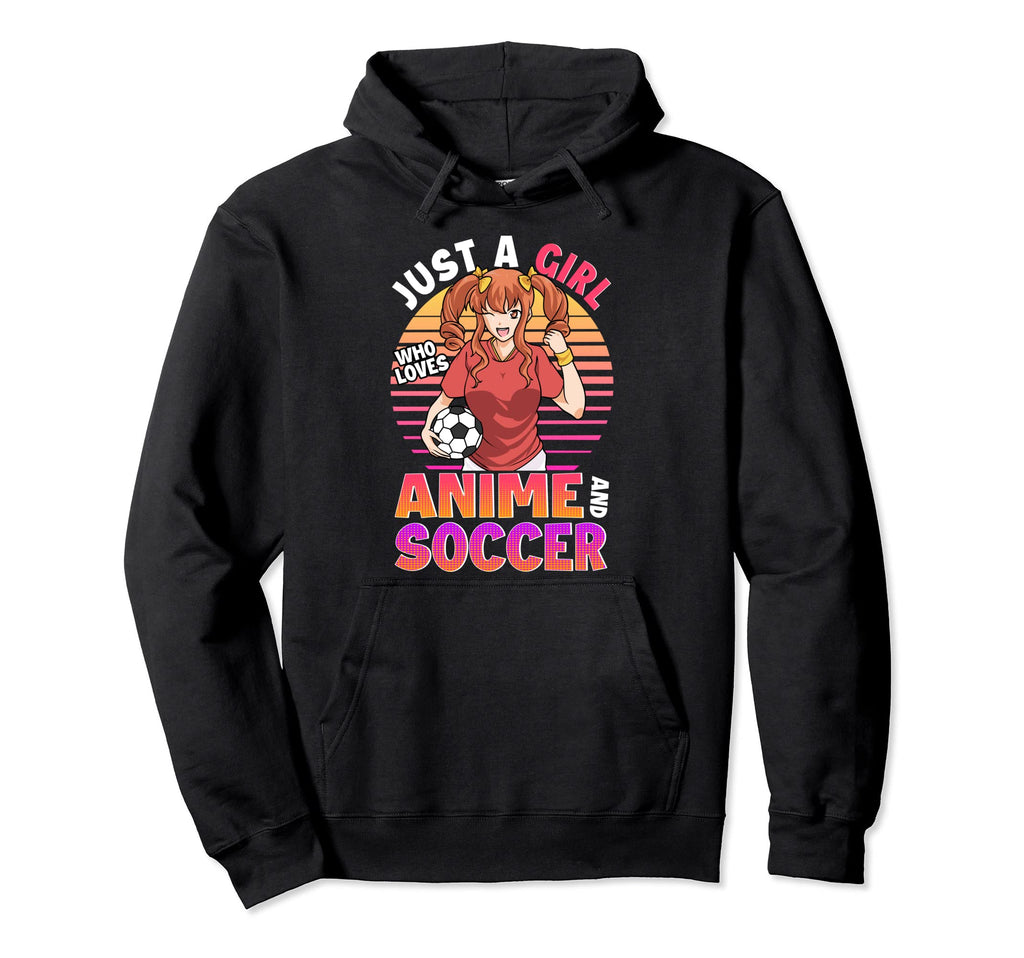 Just Who Loves Anime And Soccer Ball Hoodie - Minimalist Print for Adults