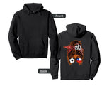 Messy Bun Hair Brown Skin Soccer Hoodie - Casual Everyday Wear Men Women