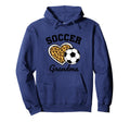 Soccer Grandparent Leopard Heart Hoodie - Fun Novelty Design for Adults