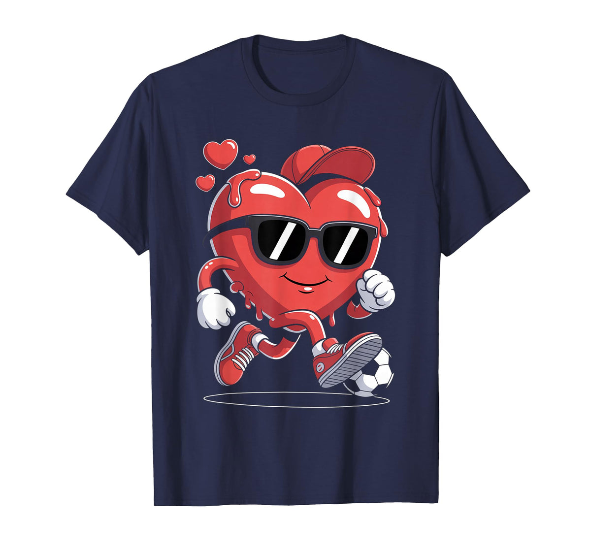 Valentine Soccer Heart Drip Sport Love T-Shirt - Aesthetic Graphic Unisex