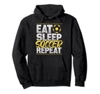 Soccer Repeat Soccer Player Soccer Hoodie - Streetwear Style for Adults