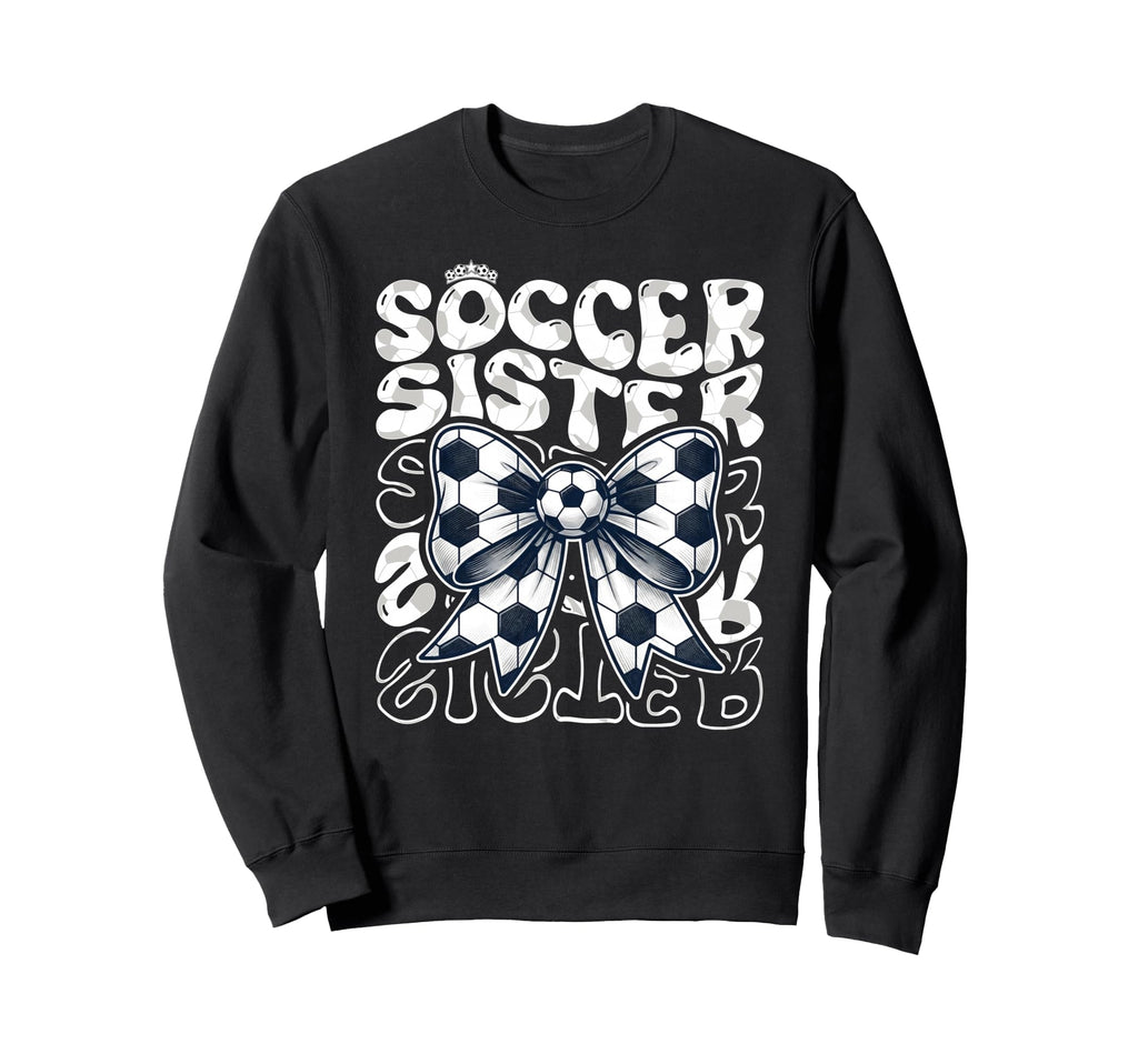 Soccer Sister Fan Coquette Bow Sweatshirt - Custom Art Print for Adults