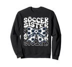 Soccer Sister Fan Coquette Bow Sweatshirt - Custom Art Print for Adults