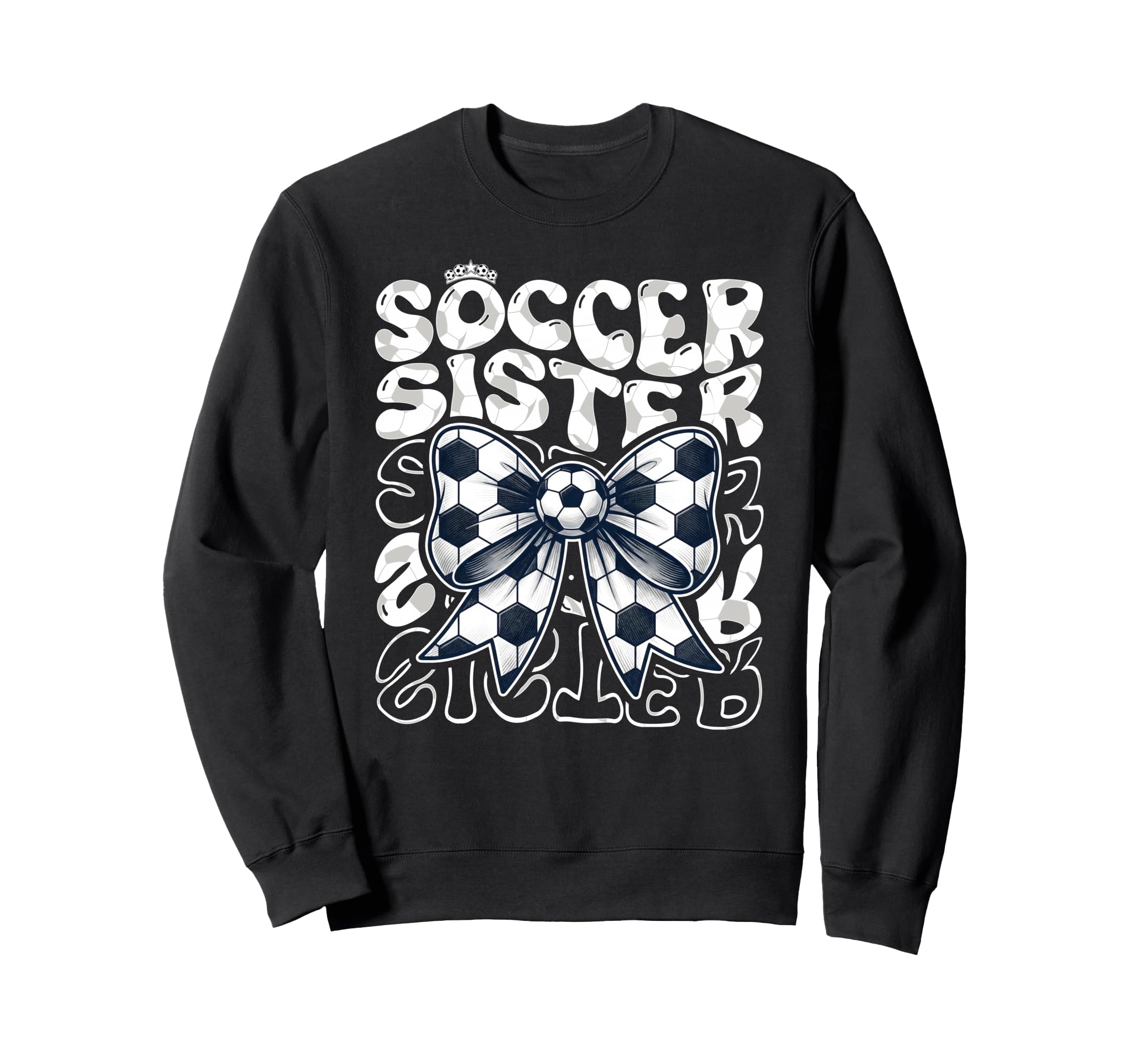 Soccer Sister Fan Coquette Bow Ball Sweatshirt - Custom Art Print Unisex