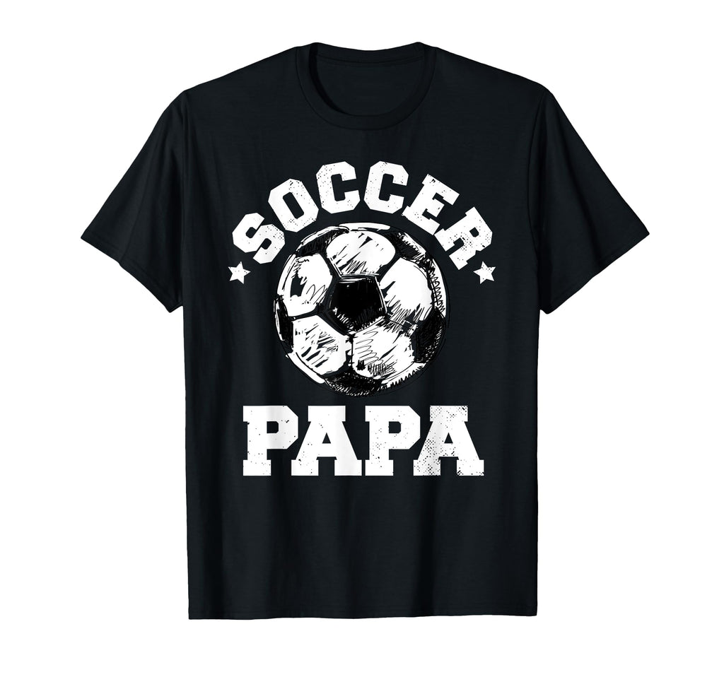 Soccer Papa Soccer Ball Distressed T-Shirt - Aesthetic Graphic Men Women