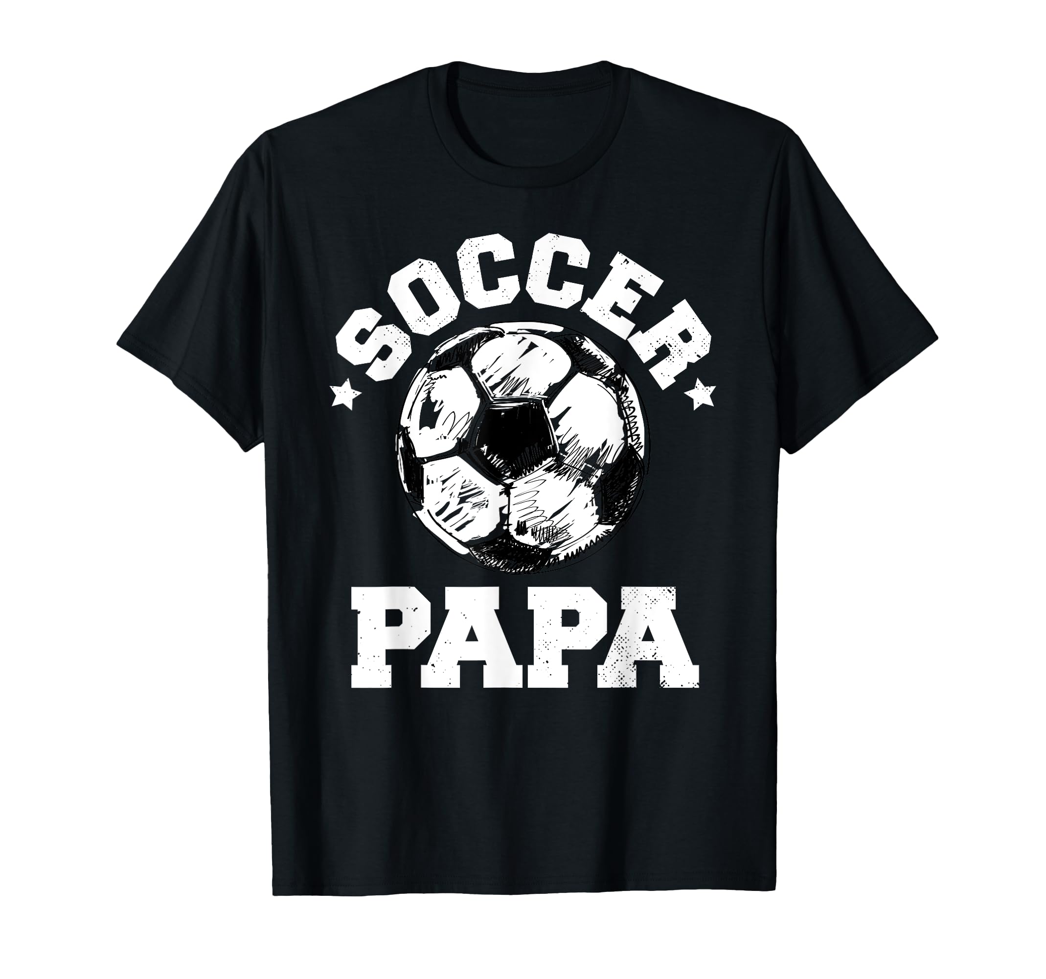 Soccer Papa Soccer Ball Distressed T-Shirt - Aesthetic Graphic Men Women