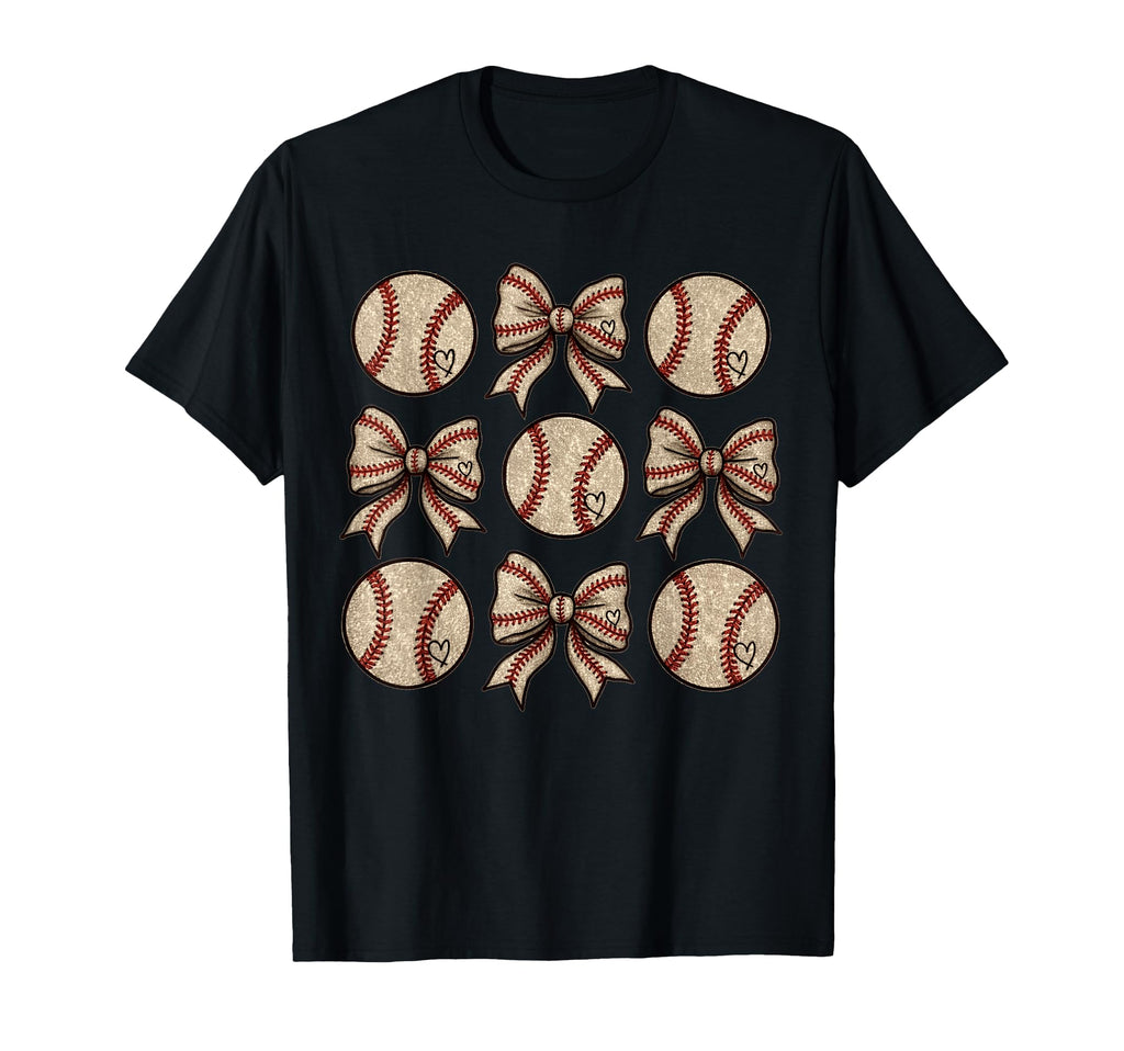 Soccer Bow Game Day Baseball Coquette T-Shirt - Novelty Apparel for Adults