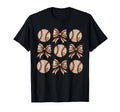 Soccer Bow Game Day Baseball Coquette T-Shirt - Novelty Apparel for Adults
