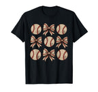 Soccer Bow Game Day Baseball Coquette T-Shirt - Novelty Apparel for Adults