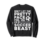Soccer Teen Soccer Lover Player Sweatshirt - Minimalist Print for Adults