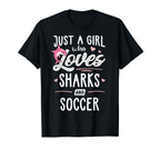 Just Who Loves Sharks And Soccer Gift T-Shirt - Streetwear Style for Adults