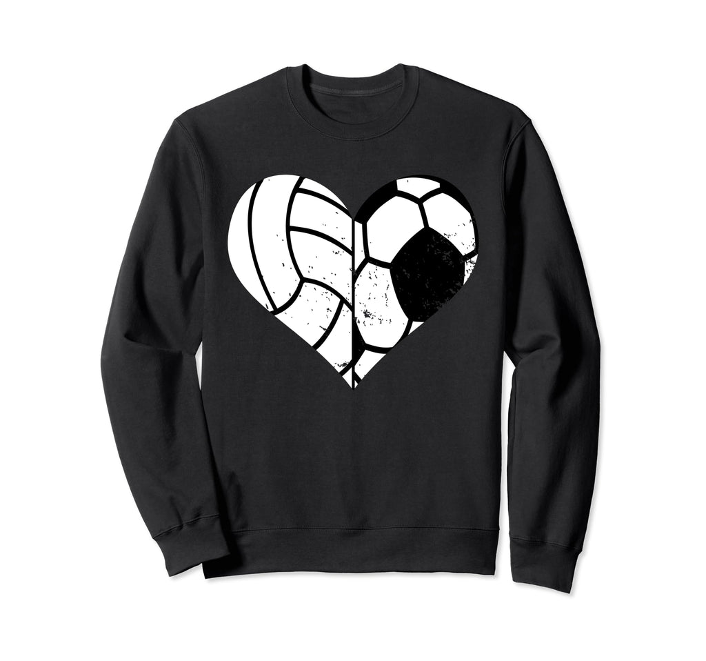 Soccer Volleyball Heart Funny Soccer Sweatshirt - Trendy Graphic Unisex