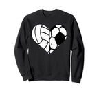 Soccer Volleyball Heart Funny Soccer Sweatshirt - Trendy Graphic Unisex