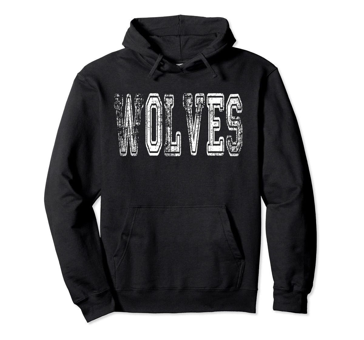 Wolves Mascot Distressed School Sports Name Hoodie - Unique Graphic Unisex